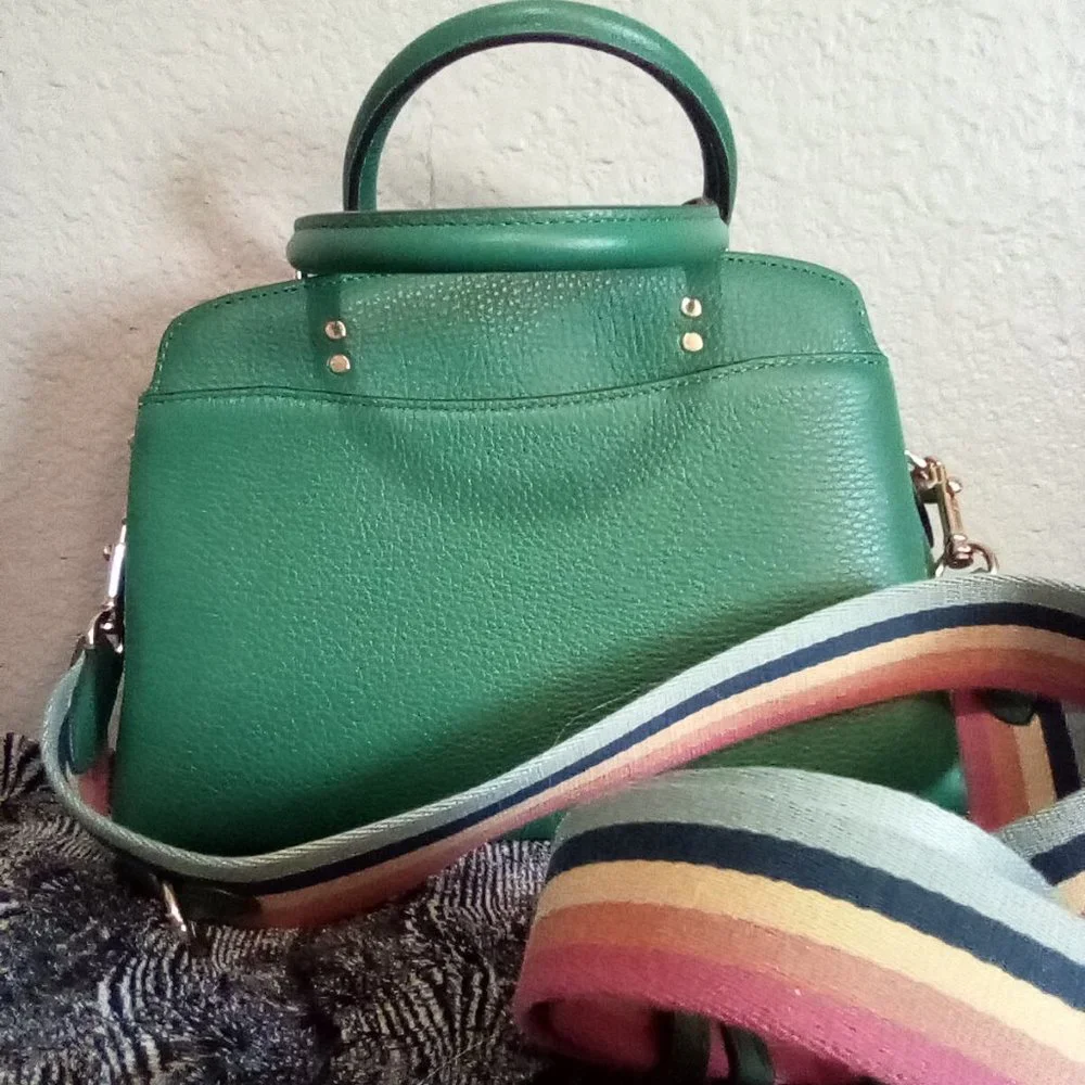 Coach Mini Lillie NWOT green diary embroidered handbag. Rainbow butterfly daisy - Picture 2 of 3